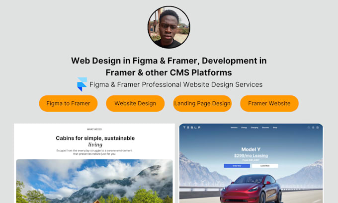 Gig Preview - Design and develop portfolio website, business website using framer