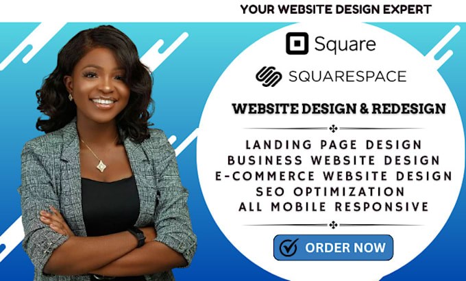 Gig Preview - Design square website squarespace website design square online store