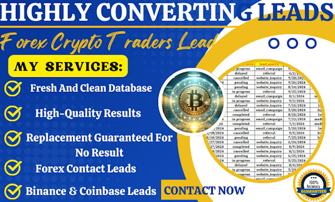 Bestseller - deliver HQ hot forex trader list, crypto investor lead, binance lead, forex lead