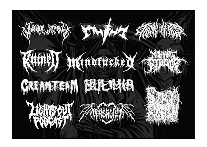 Gig Preview - Do draw black, slam, or death metal logo for your band