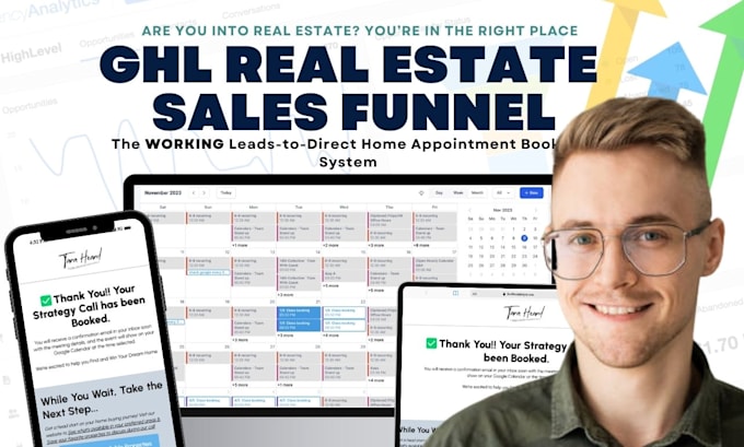 Gig Preview - Create high conversion real estate landing page, sales funnel in gohighlevel