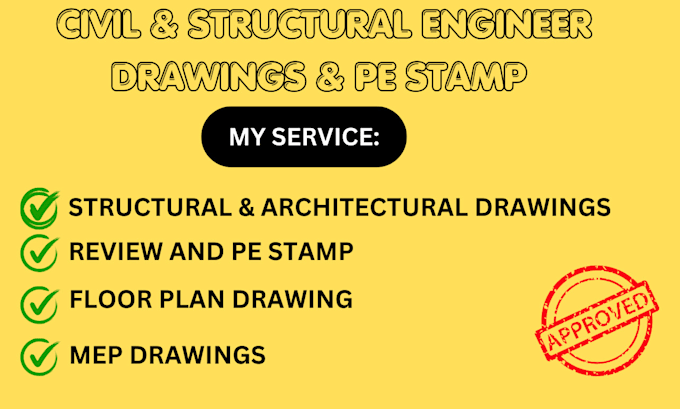 Gig Preview - Do texas, ohio, california pe stamp, structural floor plan for city permit