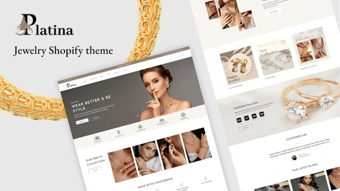 Gig Preview - Design jewelry website, jewelry store, jewelry, branded shopify jewelry website