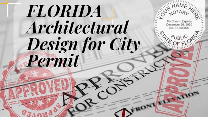 Gig Preview - Florida architectural city permit drawing, seal, stamp structural plan drawing