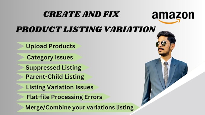 Gig Preview - Create amazon product listing variation or fix listing error