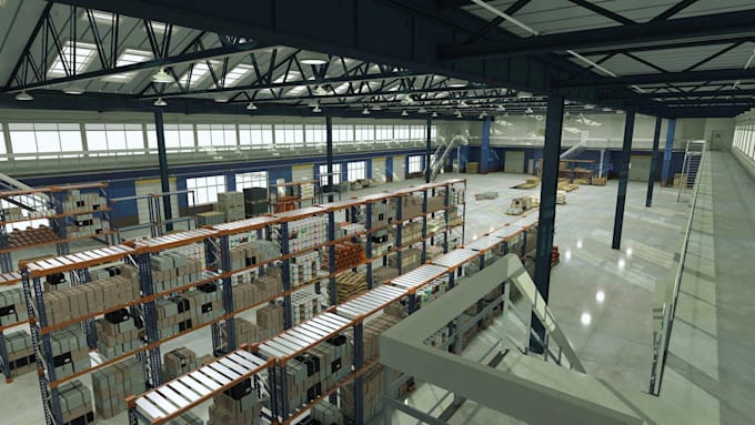 Gig Preview - Do 3d cgi warehouse, commercial building, factory, industrial storage design