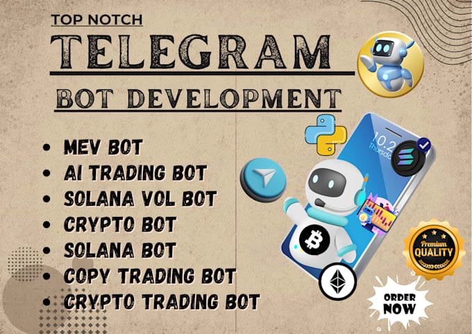 Gig Preview - Crypto trading bot solana automated bot telegram copy trading bot, arbitrage bot