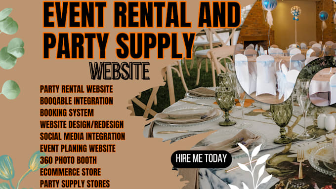 Gig Preview - Event rental and party supply website 360 photo booth, booqable, booking website