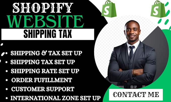 Gig Preview - Setup shopify shipping profiles and shopify tax for domestic and international