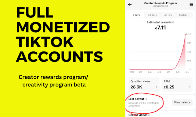 Gig Preview - Do full tiktok monetization  organically