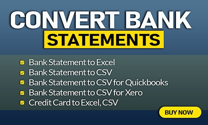 Bestseller - do bank statement conversion to excel, reconcile