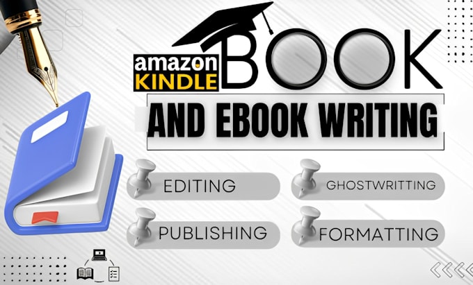 Gig Preview - Be your book and ebook writer, ebook editing, ghostwriter, kdp book formatting