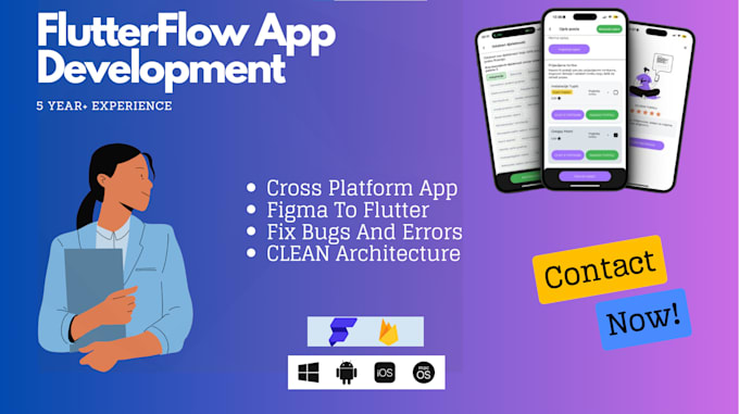 Gig Preview - Build cross platform app using flutterflow, firebase