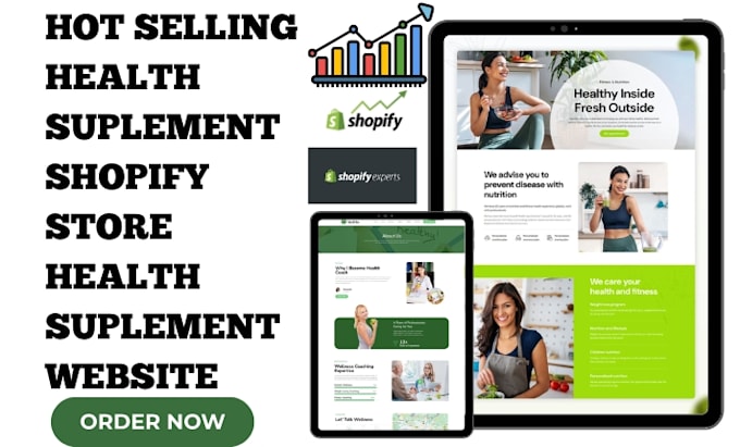 Gig Preview - Health supplement website supplement shopify store health and fitness website