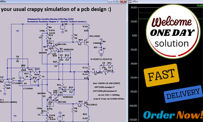 Gig Preview - Do multisim, ltspice, pspice electrical and electronic engineering projects