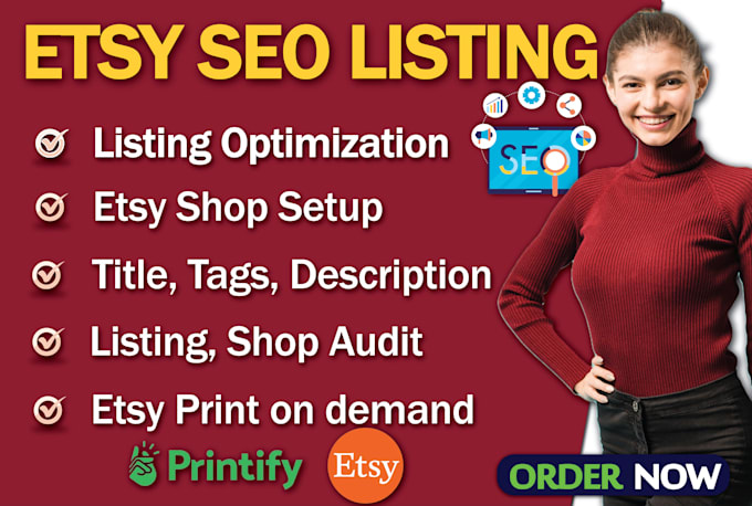 Gig Preview - Optimize your etsy seo listing to top rank, boost sales and shop setup