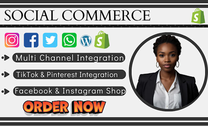 Gig Preview - Set social commerce integration integrate with shopify store facebook shop