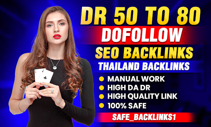 Gig Preview - Do high authority DR 50 to 80 thai thailand dofollow seo backlinks link building