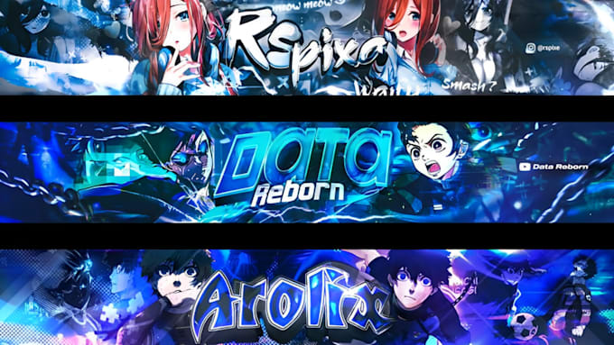 Bestseller - design a stunning youtube banner,  gaming or anime style