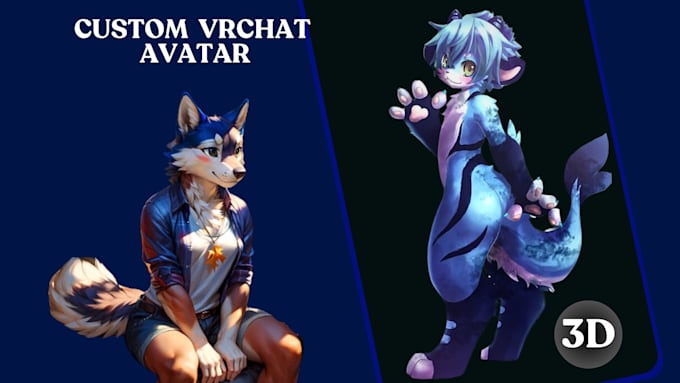 Gig Preview - Rigged model custom vrchat avatar 3d vrchat furry avatar character anime avatar