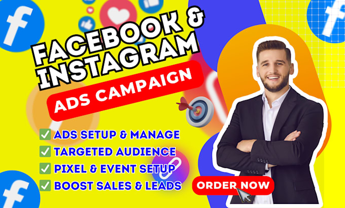 Gig Preview - Setup and manage facebook ads campaign, instagram ads, meta ads for meta leads