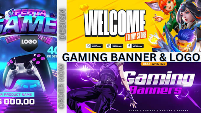 Bestseller - design gaming banners and custom logo, youtube and twitch