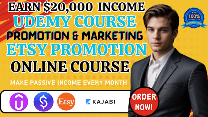 Gig Preview - Promote udemy course online course promotion stan store marketing etsy marketing