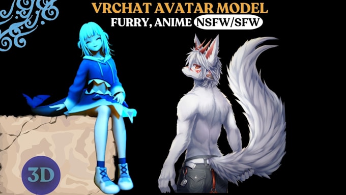 Gig Preview - Model rigged custom vrchat avatar character furry anime 3d model vrchat avatar