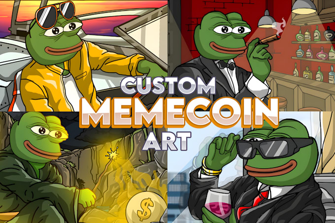 Gig Preview - Create custom meme coin art for your meme coin website and social media