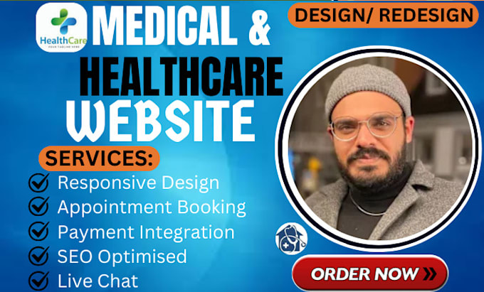 Gig Preview - Design any medical, healthcare, home care, dental, therapy, clinic website