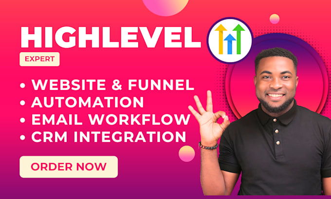 Gig Preview - Do gohighlevel automation funnel workflow website go high level expert ghl form