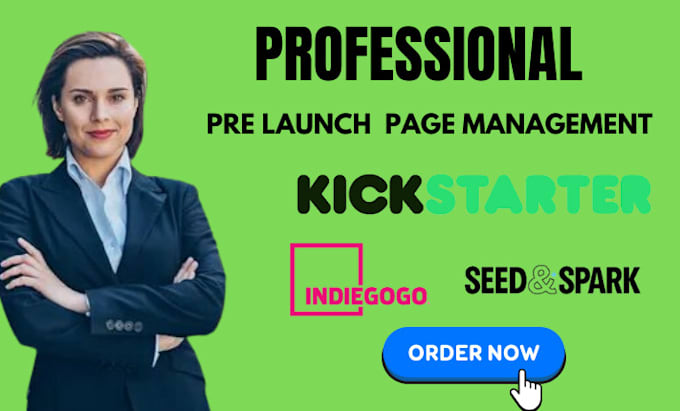 Gig Preview - Do kickstarter, indiegogo crowdfunding prelaunch page setup and marketing