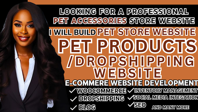 Gig Preview - Pet products website pet store pet accessories website pet dropshipping website