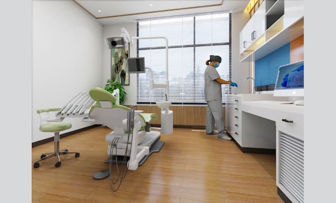 Gig Preview - Do 3d cgi clinic interior design, reception deign with photo realistic render