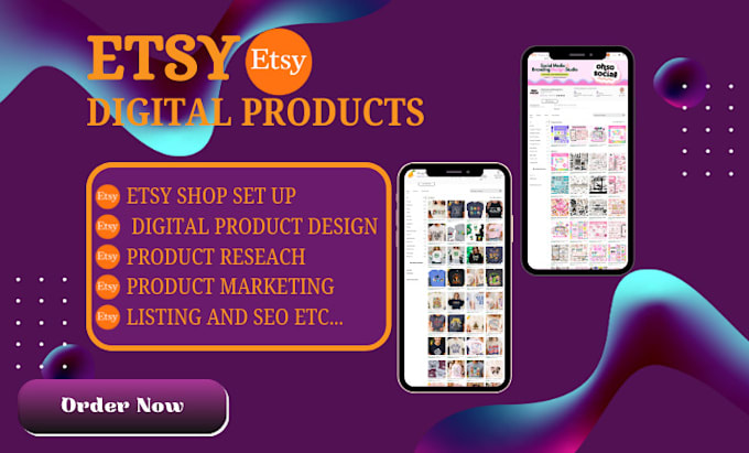 Bestseller - do etsy digital product, setup etsy shop, etsy digital product design and SEO