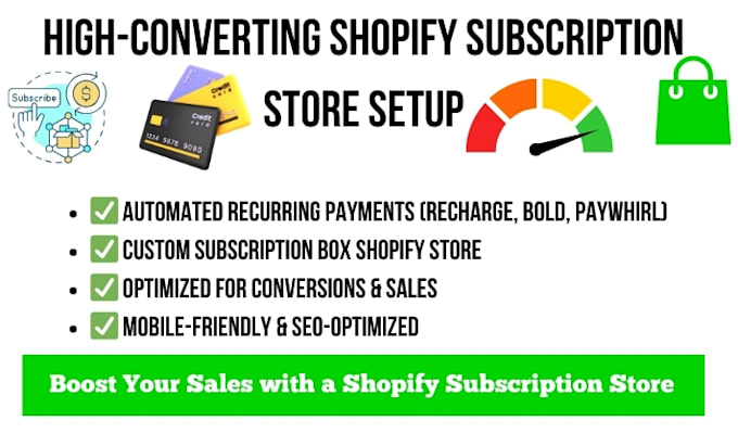 Bestseller - set up a high converting shopify subscription store subscription box website