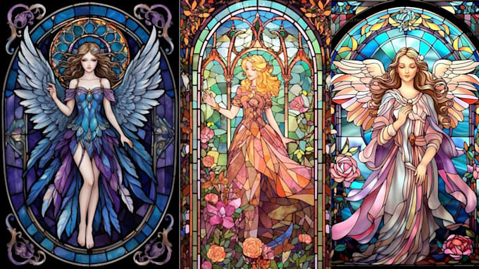 Bestseller - draw stained glass,glass art, fantasy art, mosaic pop art digimon art nouveau