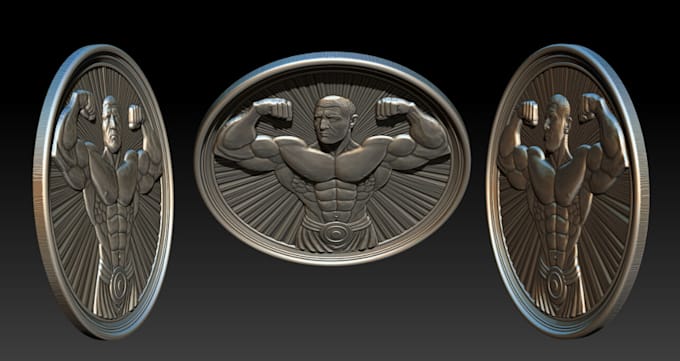 Gig Preview - Sculpt 3d bas relief cnc design medallion engraving coin model stl 3d printing