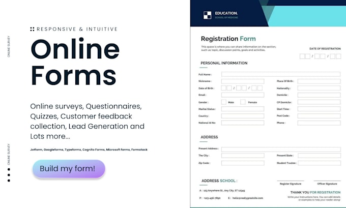 Bestseller - create a responsive online form, quiz, questionnaire, survey for your brand