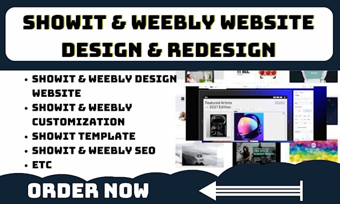 Gig Preview - Design showit website weebly showit seo customization template showbit redesign