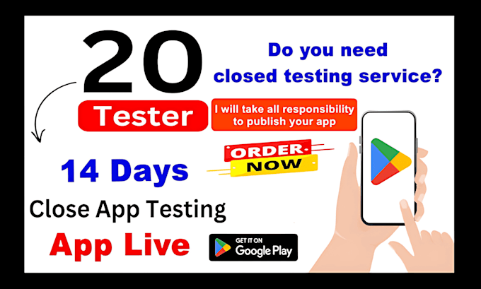 Gig Preview - Offer 20 open or closed testers, app review, game feedback, ios app, android app