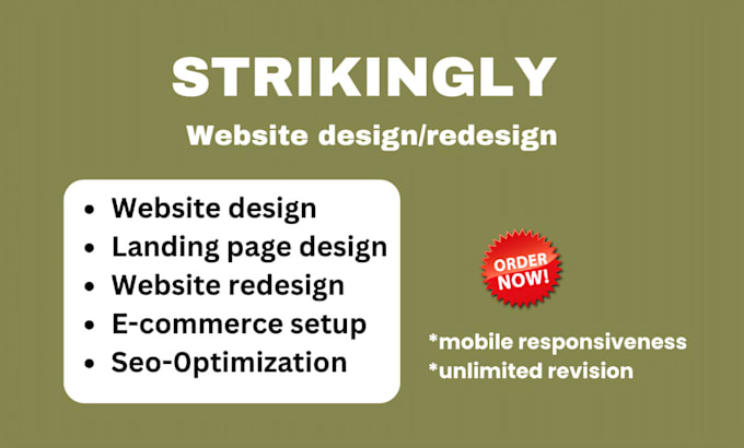 Gig Preview - Strikingly website design, redesign and design strikingly website