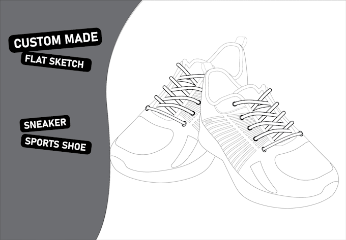 Gig Preview - Create professional shoe design technical sketches for your brand