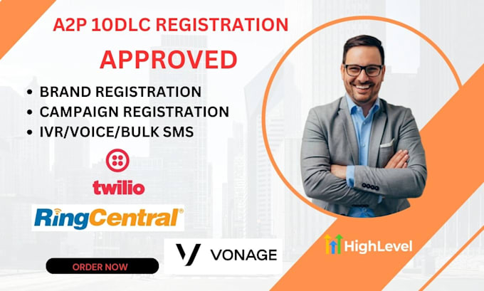 Gig Preview - Get your tcr ringcentral registration approved for SMS compliance, a2p 10dlc SMS