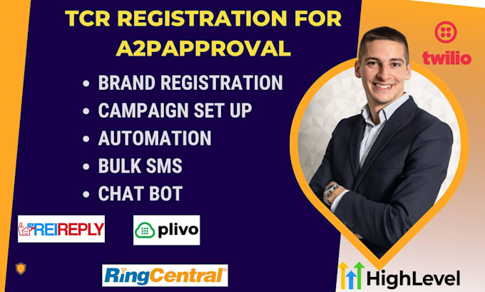 Gig Preview - A2p 10dlc campaign verification for twilio, gohighlevel SMS ringcentral tcr