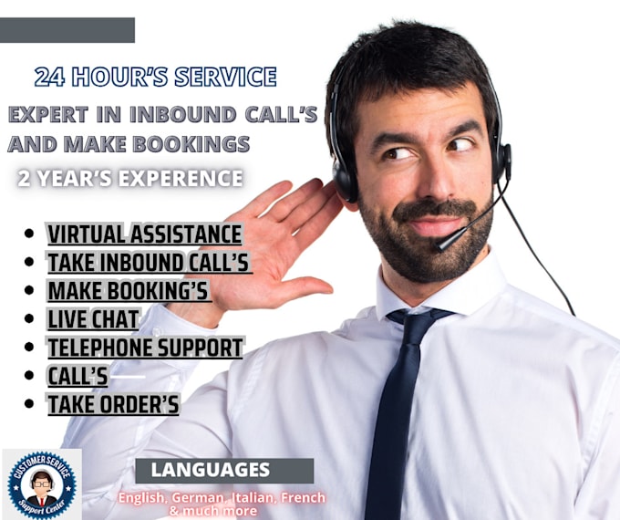 Gig Preview - Provide inbound call support, phone support, and telephone answering service