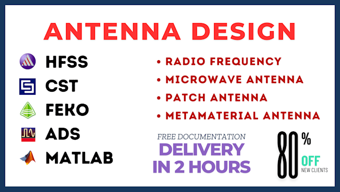 Gig Preview - Design antenna rf microwave in cst and hfss in 2 hours