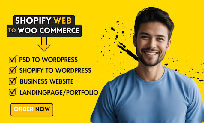 Gig Preview - Migrate shopify website to wordpress website development