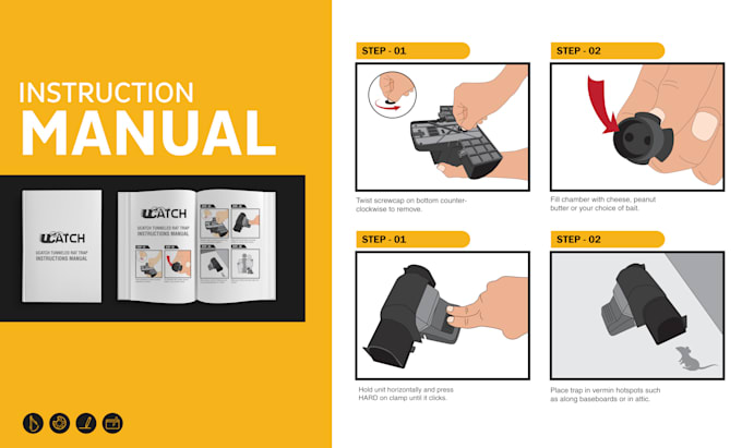 Gig Preview - Design an instruction manual, user guide or illustrated steps