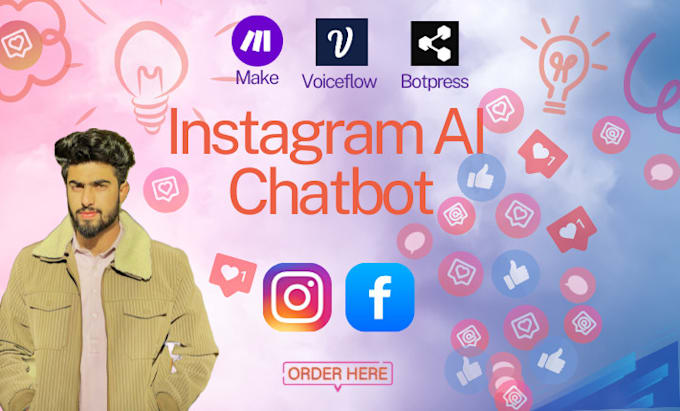 Gig Preview - Build an instagram chatbot using voiceflow and integromat